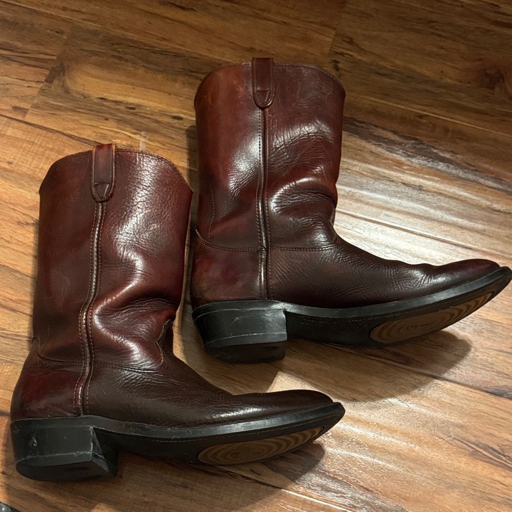 Double H Rich Brown Leather Boots - Picture 4 of 5